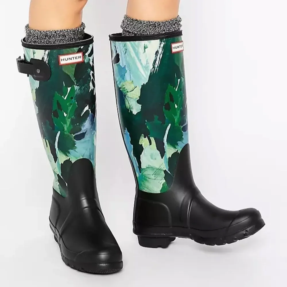Hunter Original Limited Edition Tall Botanical Print Wellington Boot Siz…